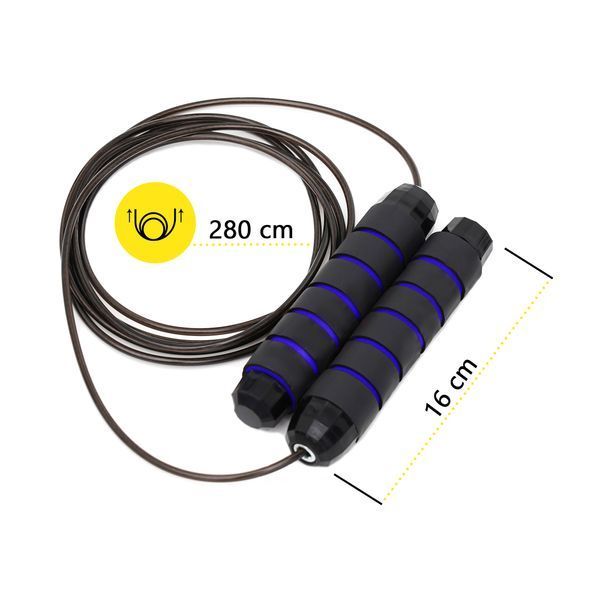 Cornix Speed Rope Classic XR-0147 CrossFit Jump Rope with Bearings, Black/Blue