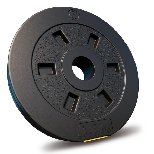 Набір зі штангою та гантелями Besport PowerPro 61 кг (гриф 167 см) протиударний, ABS, жовто-чорна