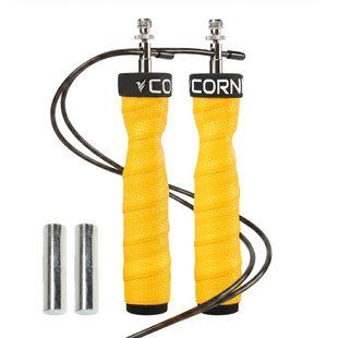 Скакалка швидкісна для кросфіту Cornix Speed Rope Pro XR-0521, з обважнювачем, жовта &mdash; фото