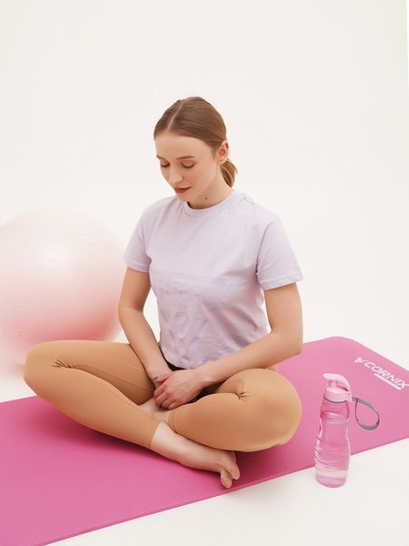 Килимок спортивний Cornix NBR 183 &times; 61 &times; 1 см для йоги та фітнесу XR-0010 Pink &mdash; фото