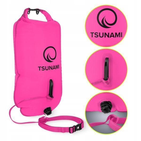 Буй для плавання TSUNAMI надувний 2 в 1 Pink (P-5907739314031) &mdash; фото