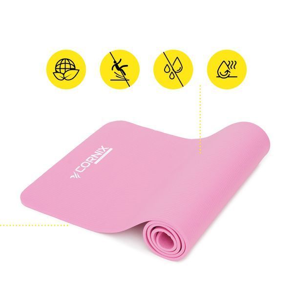 Килимок спортивний Cornix NBR 183 &times; 61 &times; 1 см для йоги та фітнесу XR-0010 Pink &mdash; фото