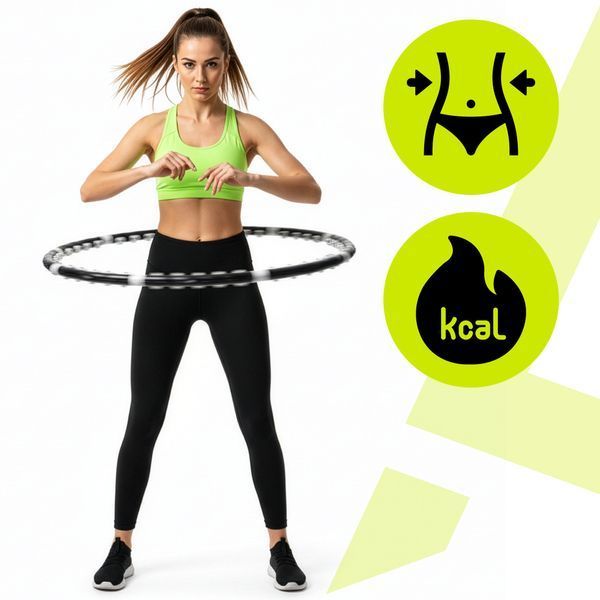Actiget ACT0134 Waist Massage Hoop 92 cm, 1 kg, Black