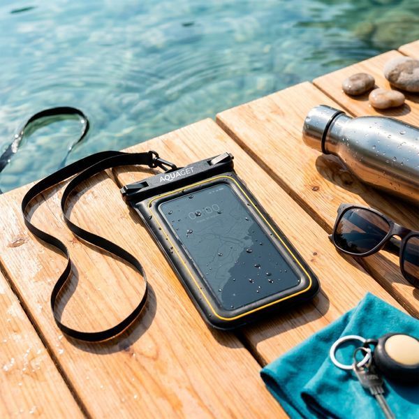 Водонепроницаемый чехол для телефона Aquaget AQ0029 с креплением на руку, IPX8, черный &mdash; фото