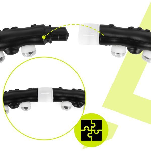 Actiget ACT0134 Waist Massage Hoop 92 cm, 1 kg, Black