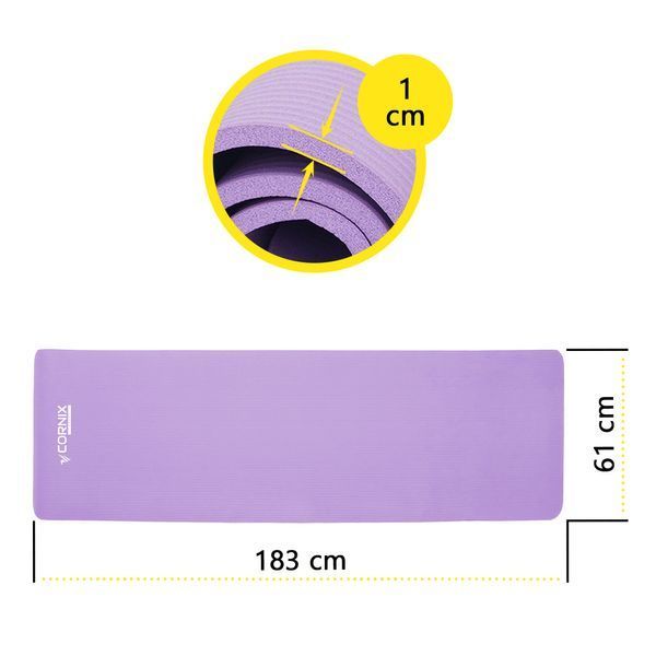 Килимок спортивний Cornix NBR 183 &times; 61 &times; 1 см для йоги та фітнесу XR-0011 Violet &mdash; фото