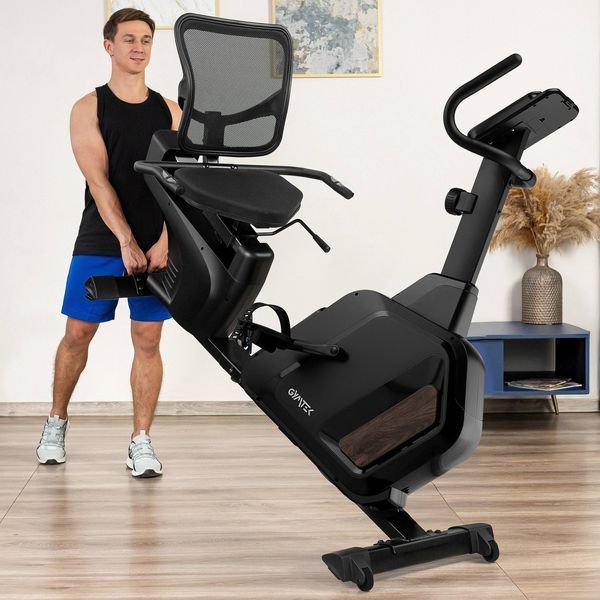 Gymtek XBR5000 magnetic recumbent exercise bike, up to 135 kg, black