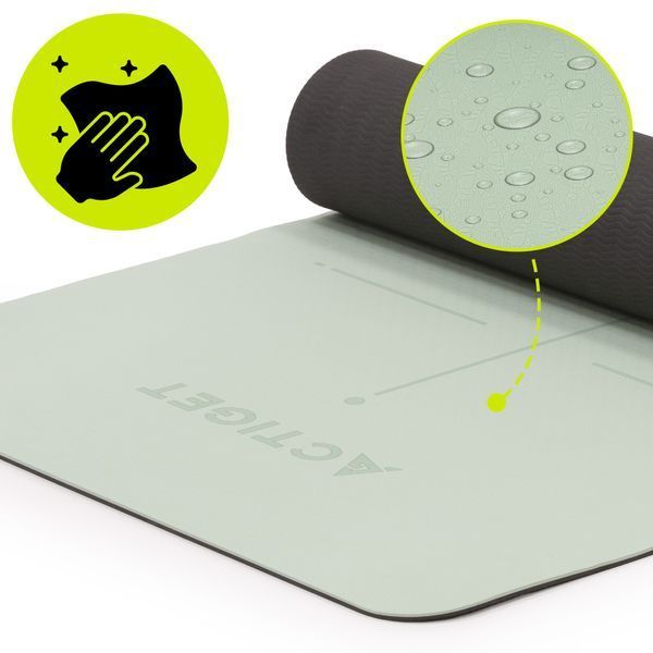 Actiget TPE Sports Mat 183 &times; 61 &times; 0.6 cm for Yoga and Fitness ACT0022 Mint/Black
