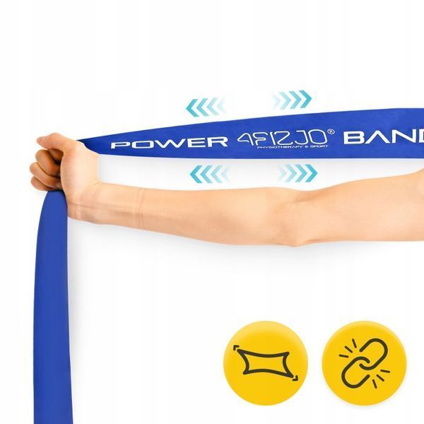 4FIZJO Power Band Resistance Loop 64 mm 36-46 kg Rubber Fitness and Sports Band Blue
