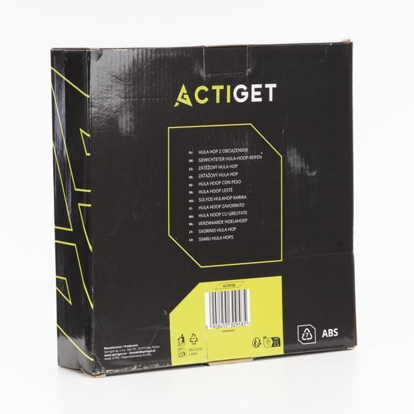 Обруч масажний Actiget ACT0136, з обтяженням 340 г, чорний &mdash; фото