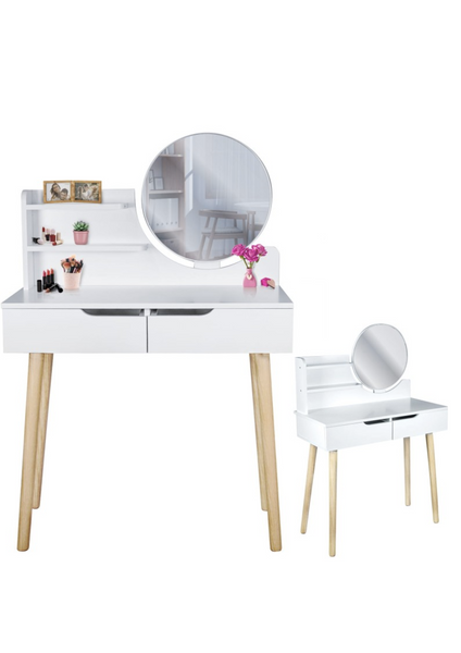 Jumi Scandi dressing table with drawers, white