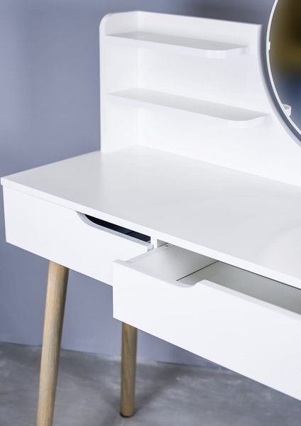 Jumi Scandi dressing table with drawers, white