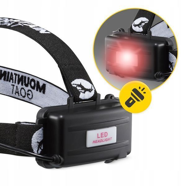 - Налобный фонарь Mountain Goat LED 350 lm аккумуляторный, задний красный свет Black &mdash; фото