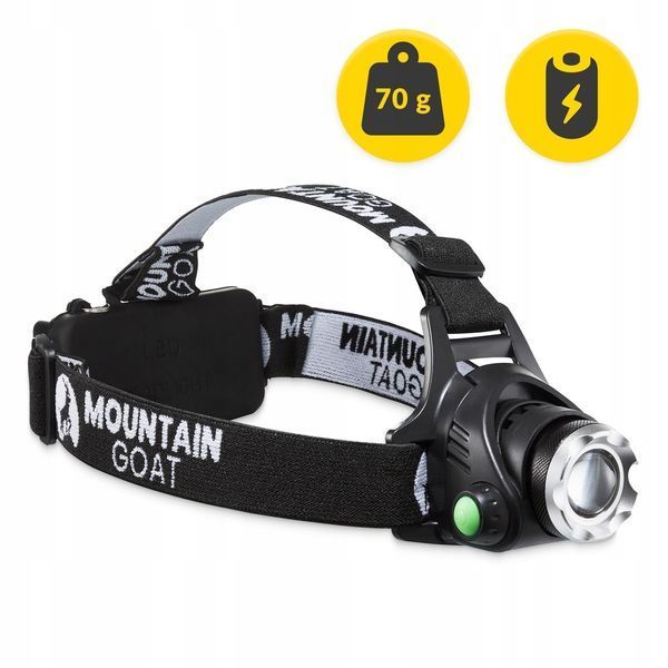 - Налобный фонарь Mountain Goat LED 350 lm аккумуляторный, задний красный свет Black &mdash; фото