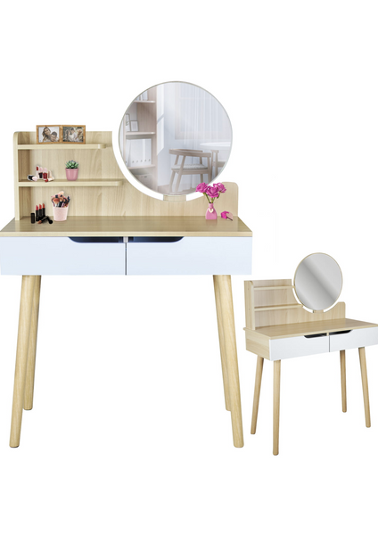 Jumi Scandi dressing table with drawers, light beech
