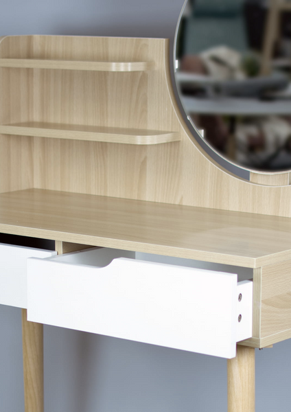 Jumi Scandi dressing table with drawers, light beech