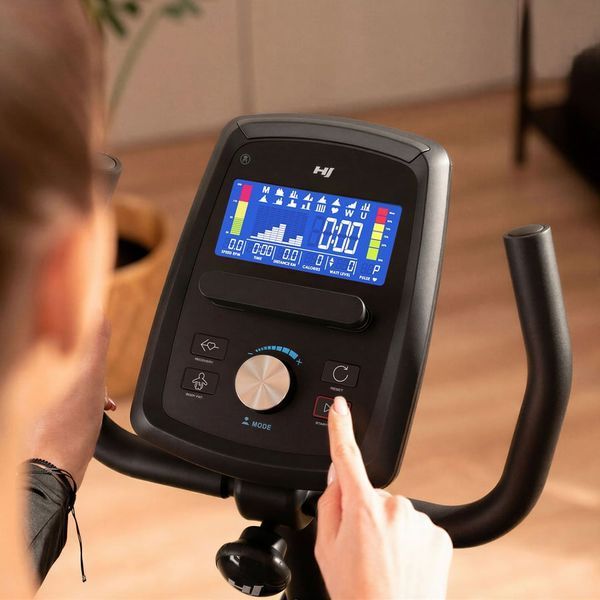 Hop-Sport HS-120L Ravel Recumbent Exercise Bike, Electromagnetic, Up to 120 kg, Black and Gold