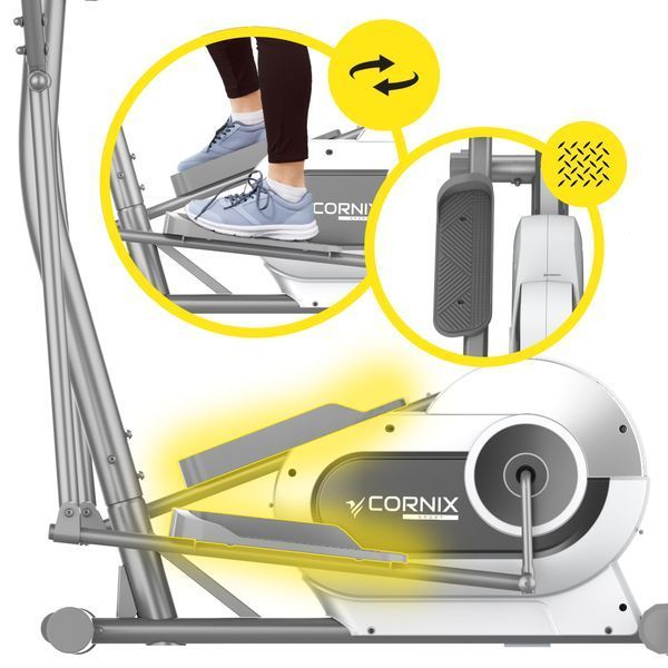 Cornix Fiona magnetic elliptical trainer, up to 130 kg, white/grey