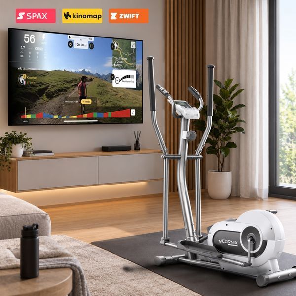 Cornix Fiona magnetic elliptical trainer, up to 130 kg, white/grey