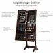 Costway Antique Floor-Standing Jewelry Cabinet Mirror, Brown