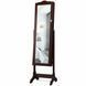 Costway Antique Floor-Standing Jewelry Cabinet Mirror, Brown